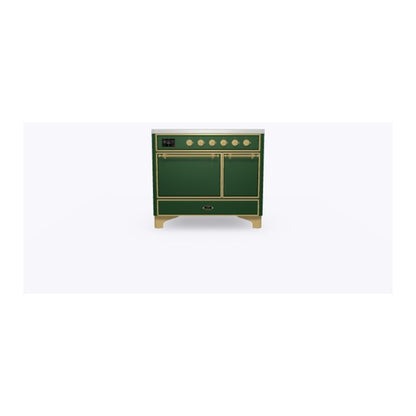 ILVE Majestic II 40 inch Solid Door Induction Range Brass Emerald Green