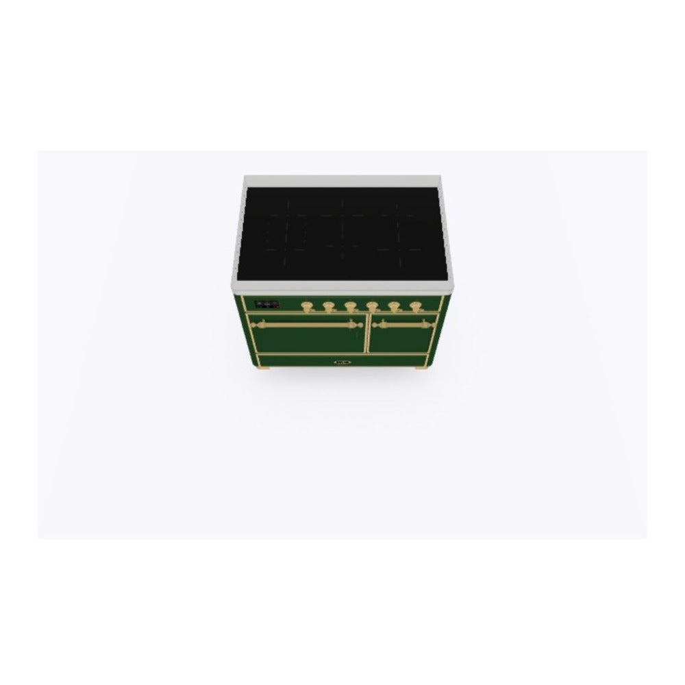 ILVE Majestic II 40 inch Solid Door Induction Range Brass Emerald Green