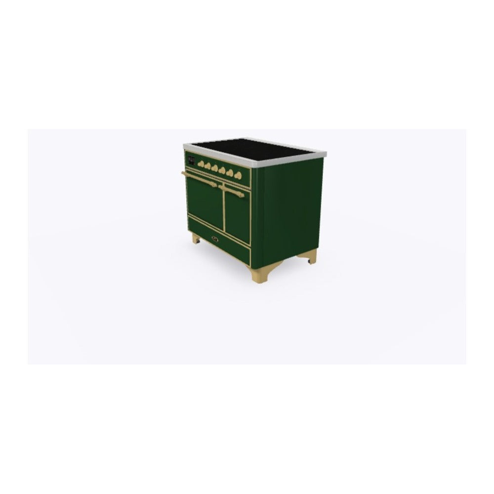 ILVE Majestic II 40 inch Solid Door Induction Range Brass Emerald Green