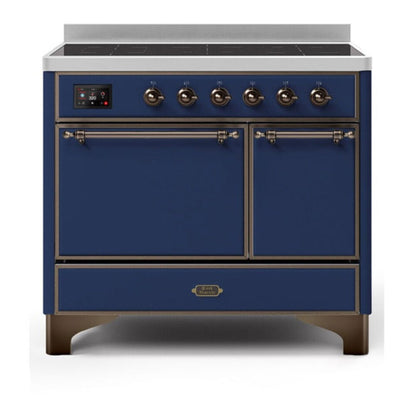 ILVE Majestic II 40 inch Solid Door Induction Range Burnished Midnight Blue