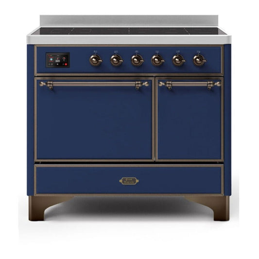 ILVE Majestic II 40" Midnight Blue Induction Range with 6 Elements Solid Door