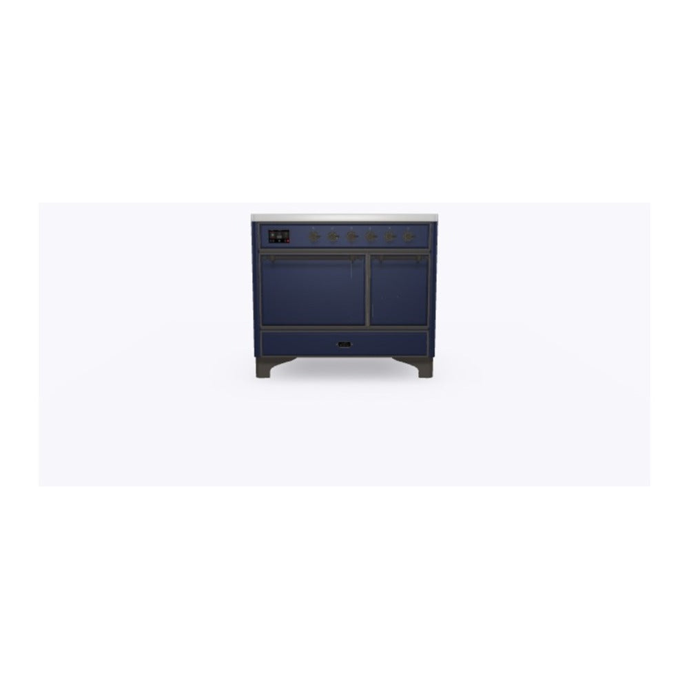 ILVE Majestic II 40 inch Solid Door Induction Range Burnished Midnight Blue