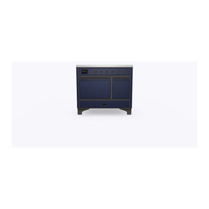 ILVE Majestic II 40 inch Solid Door Induction Range Burnished Midnight Blue