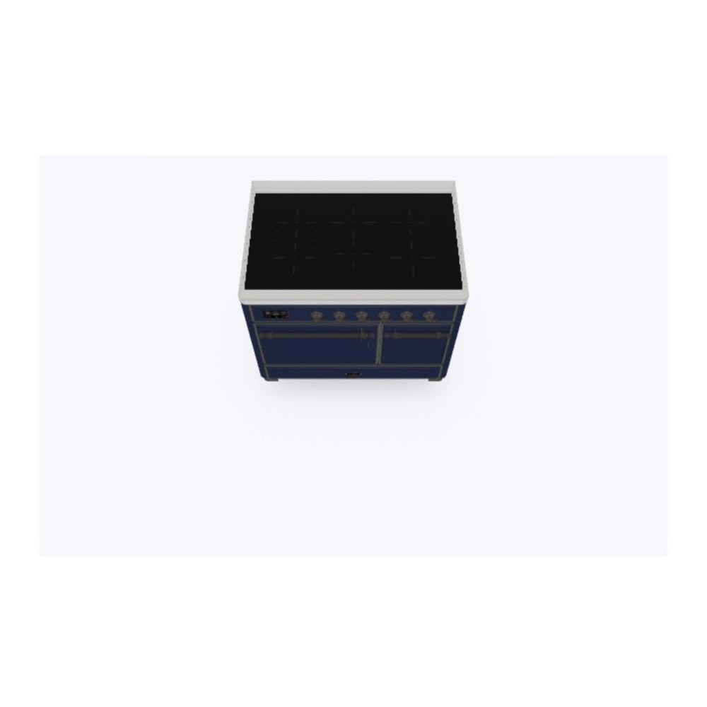 ILVE Majestic II 40 inch Solid Door Induction Range Burnished Midnight Blue