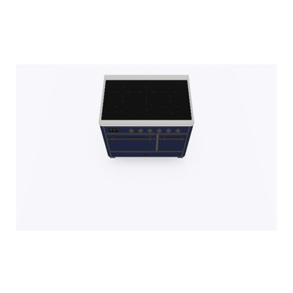 ILVE Majestic II 40 inch Solid Door Induction Range Burnished Midnight Blue