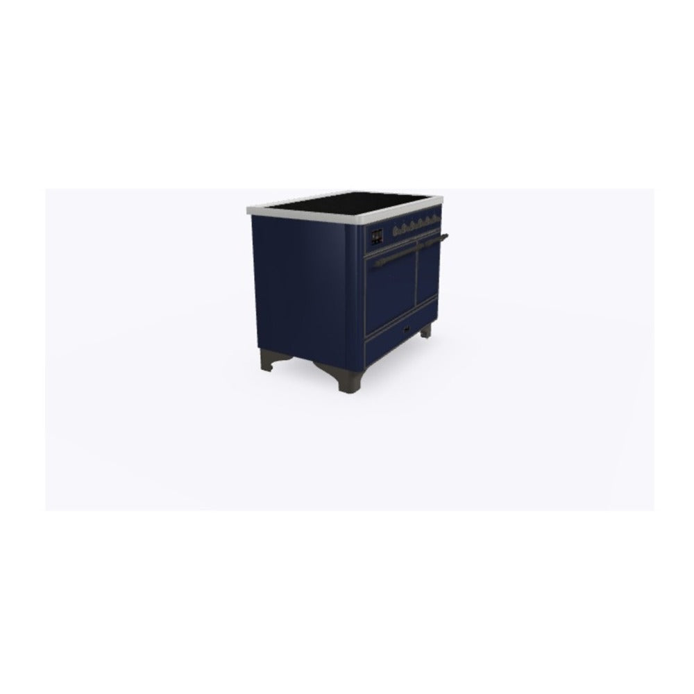 ILVE Majestic II 40 inch Solid Door Induction Range Burnished Midnight Blue