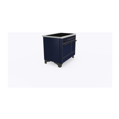 ILVE Majestic II 40 inch Solid Door Induction Range Burnished Midnight Blue