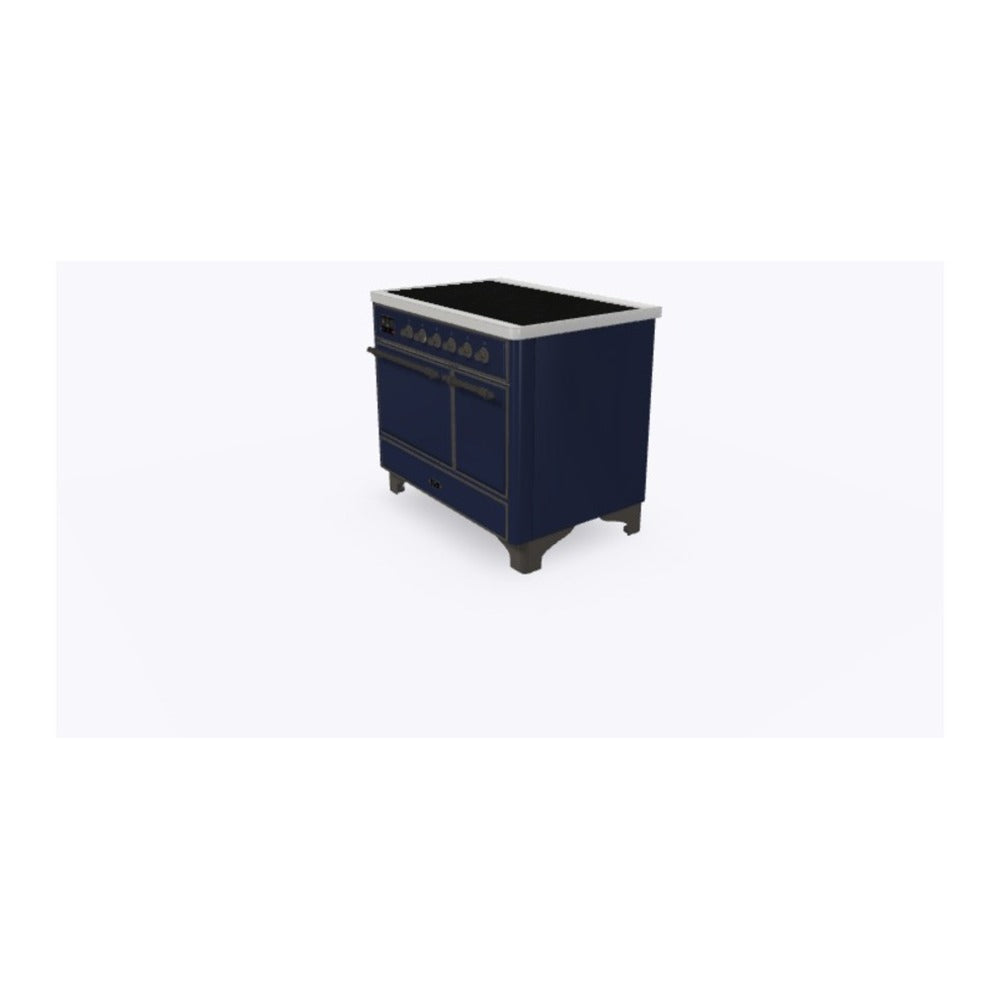 ILVE Majestic II 40 inch Solid Door Induction Range Burnished Midnight Blue