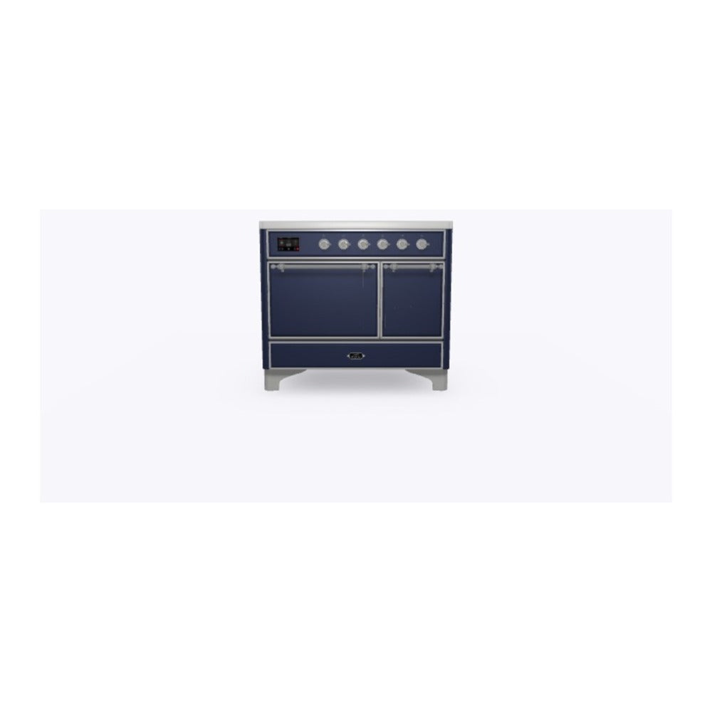 ILVE Majestic II 40 inch Solid Door Induction Range Chrome Midnight Blue