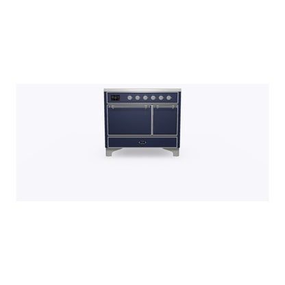 ILVE Majestic II 40 inch Solid Door Induction Range Chrome Midnight Blue