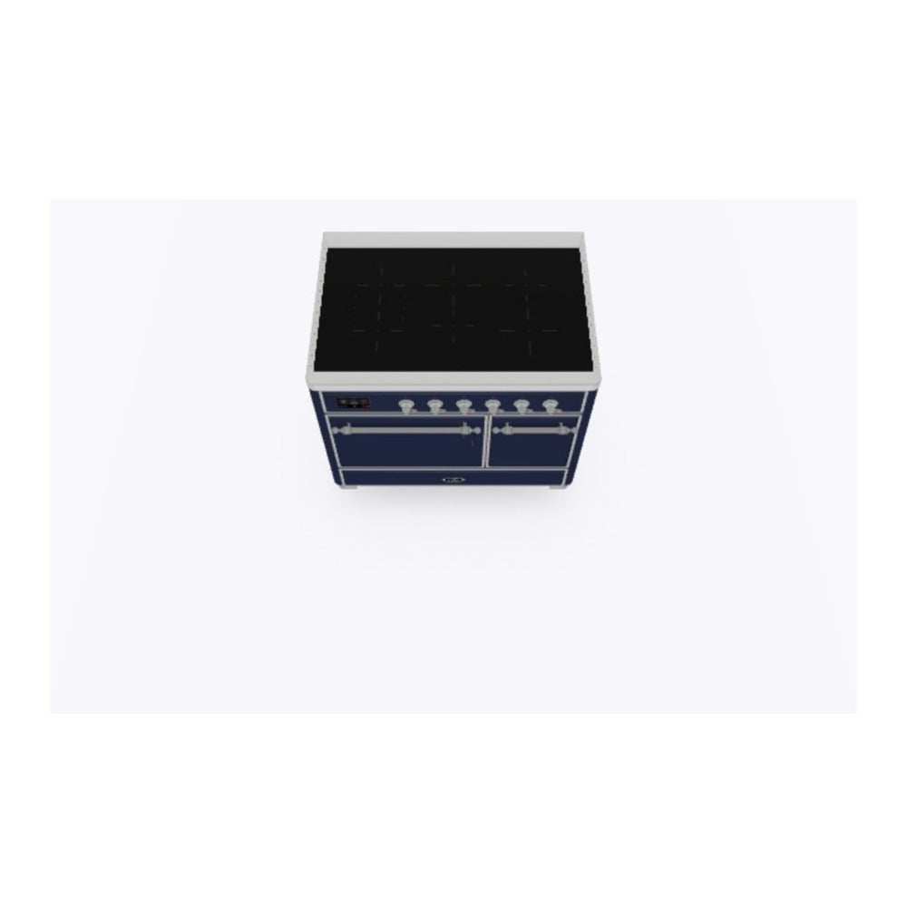 ILVE Majestic II 40 inch Solid Door Induction Range Chrome Midnight Blue