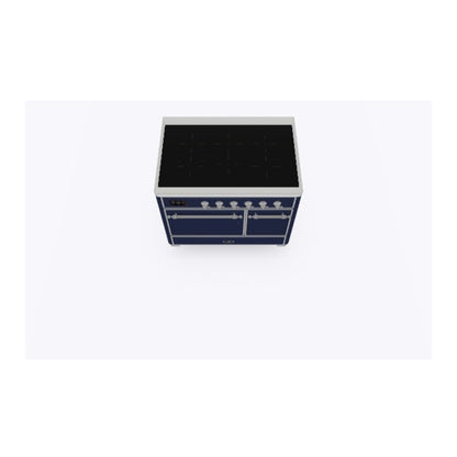 ILVE Majestic II 40 inch Solid Door Induction Range Chrome Midnight Blue