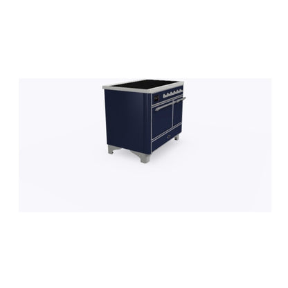ILVE Majestic II 40 inch Solid Door Induction Range Chrome Midnight Blue