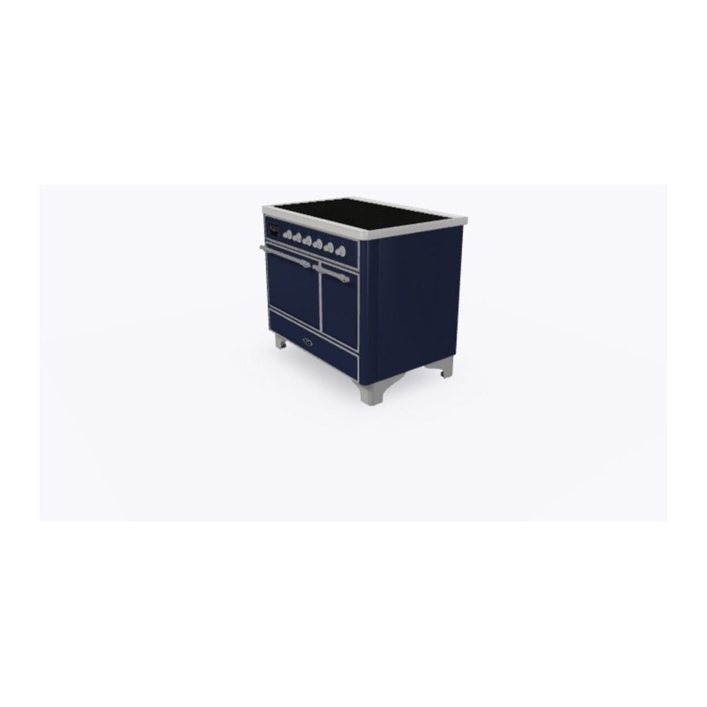 ILVE Majestic II 40 inch Solid Door Induction Range Chrome Midnight Blue