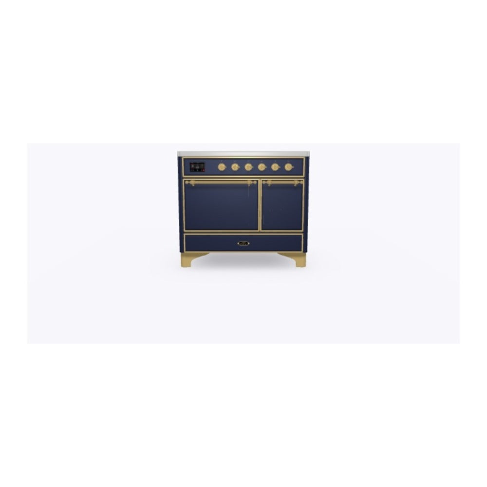 ILVE Majestic II 40 inch Solid Door Induction Range Brass Midnight Blue