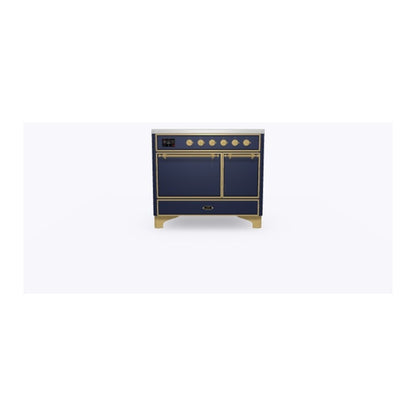 ILVE Majestic II 40 inch Solid Door Induction Range Brass Midnight Blue