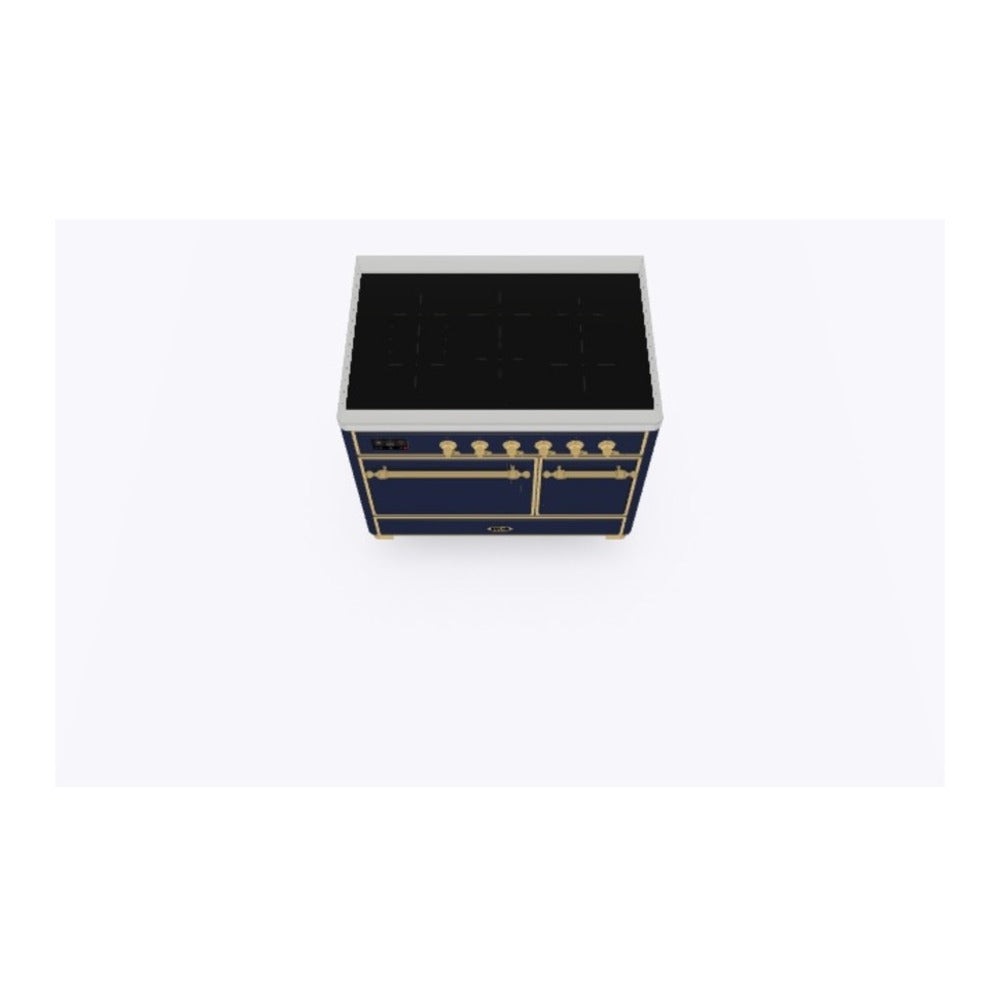 ILVE Majestic II 40 inch Solid Door Induction Range Brass Midnight Blue
