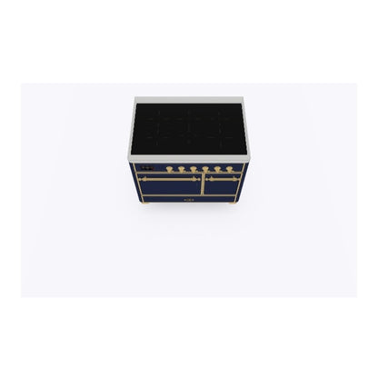 ILVE Majestic II 40 inch Solid Door Induction Range Brass Midnight Blue