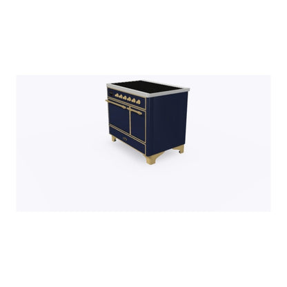 ILVE Majestic II 40 inch Solid Door Induction Range Brass Midnight Blue