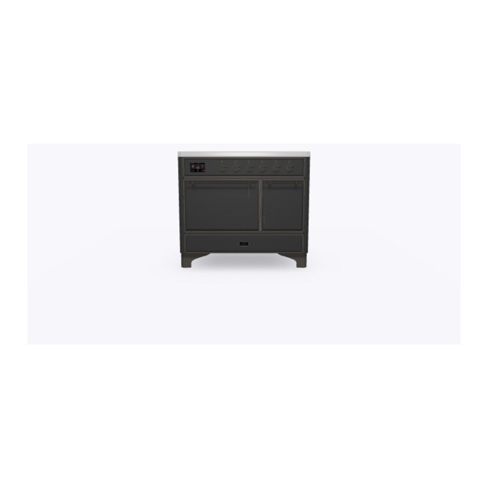 ILVE Majestic II 40 inch Solid Door Induction Range Burnished Graphite Matte