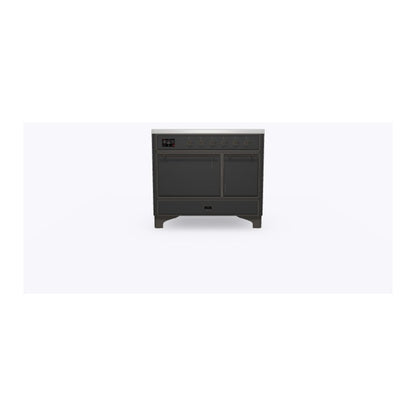 ILVE Majestic II 40 inch Solid Door Induction Range Burnished Graphite Matte
