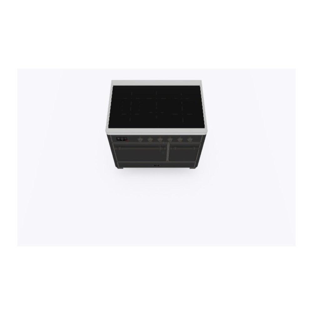 ILVE Majestic II 40 inch Solid Door Induction Range Burnished Graphite Matte