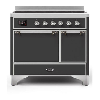 ILVE Majestic II 40 inch Solid Door Induction Range Chrome Graphite Matte