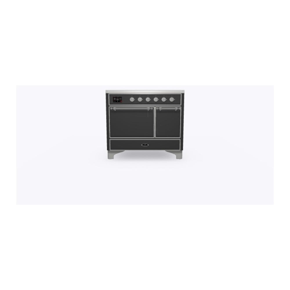 ILVE Majestic II 40 inch Solid Door Induction Range Chrome Graphite Matte