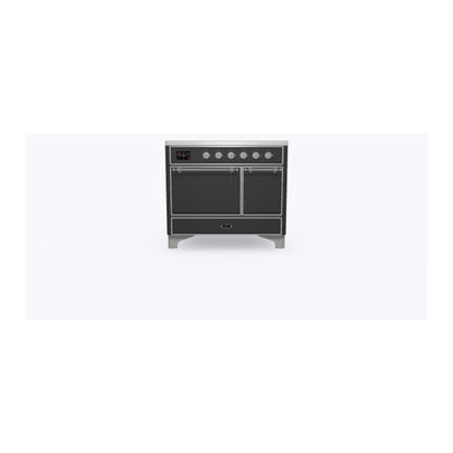 ILVE Majestic II 40 inch Solid Door Induction Range Chrome Graphite Matte