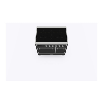 ILVE Majestic II 40 inch Solid Door Induction Range Chrome Graphite Matte