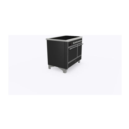 ILVE Majestic II 40 inch Solid Door Induction Range Chrome Graphite Matte