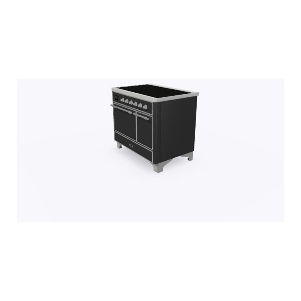 ILVE Majestic II 40 inch Solid Door Induction Range Chrome Graphite Matte