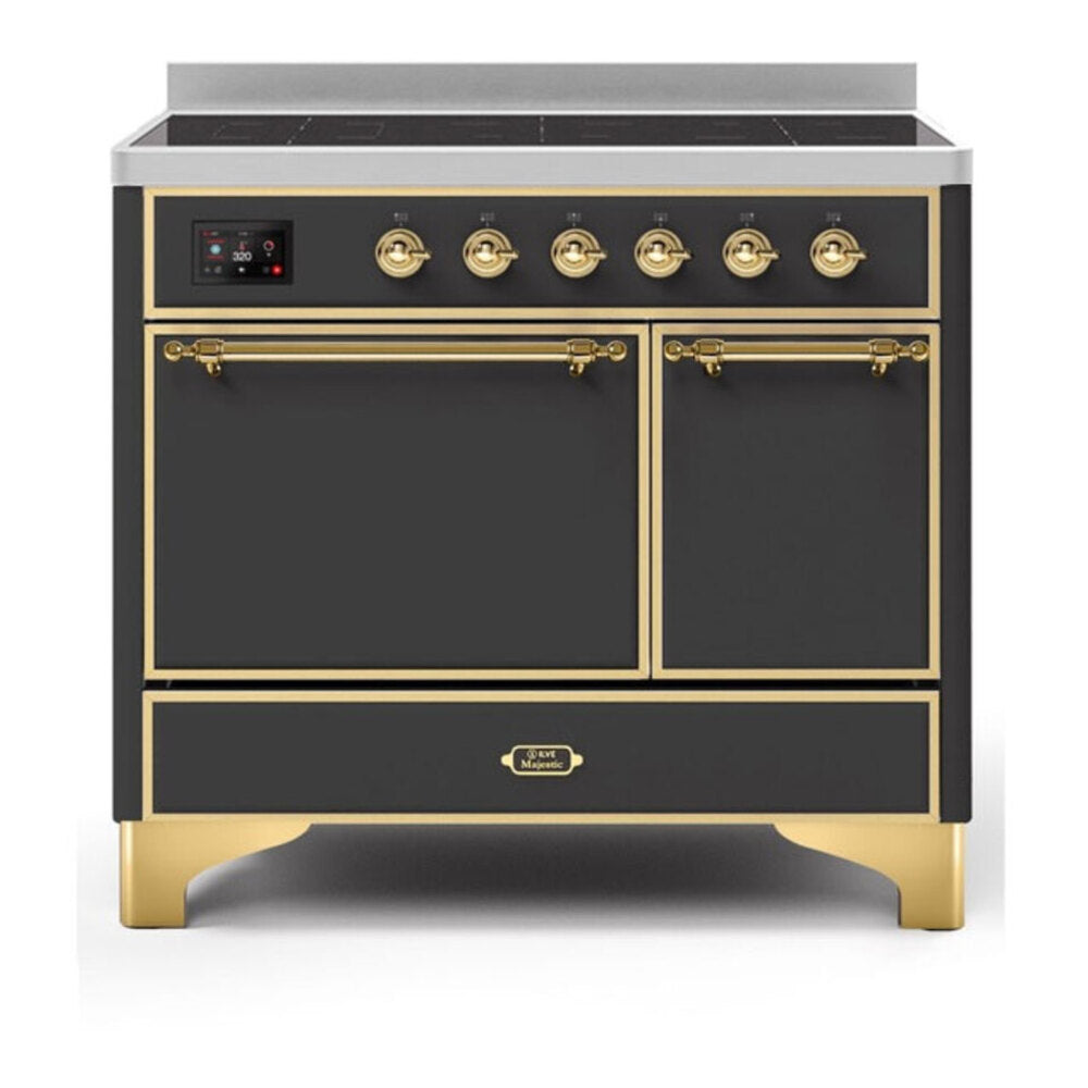ILVE Majestic II 40 inch Solid Door Induction Range Brass Graphite Matte