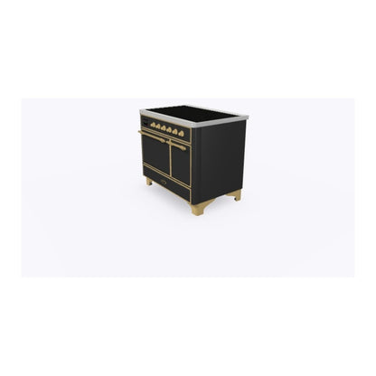 ILVE Majestic II 40 inch Solid Door Induction Range Brass Graphite Matte