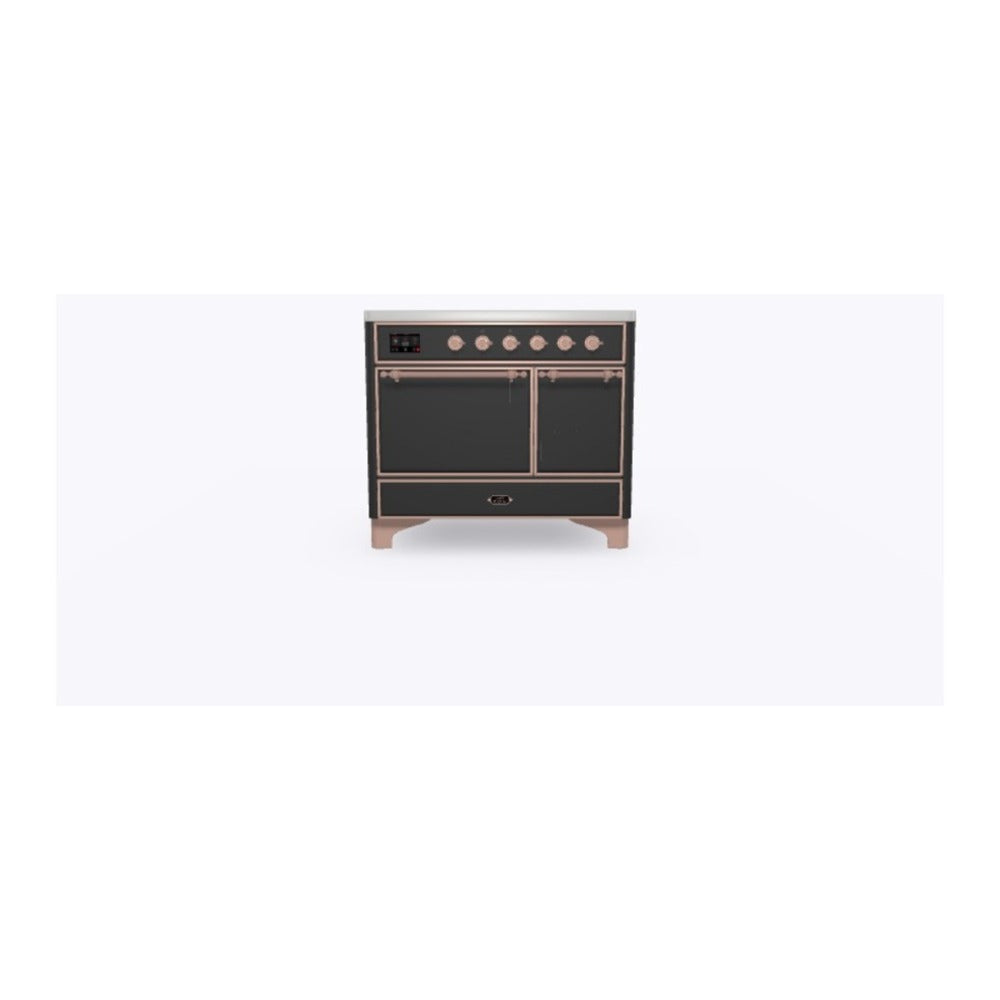 ILVE Majestic II 40 inch Solid Door Induction Range Copper Graphite Matte