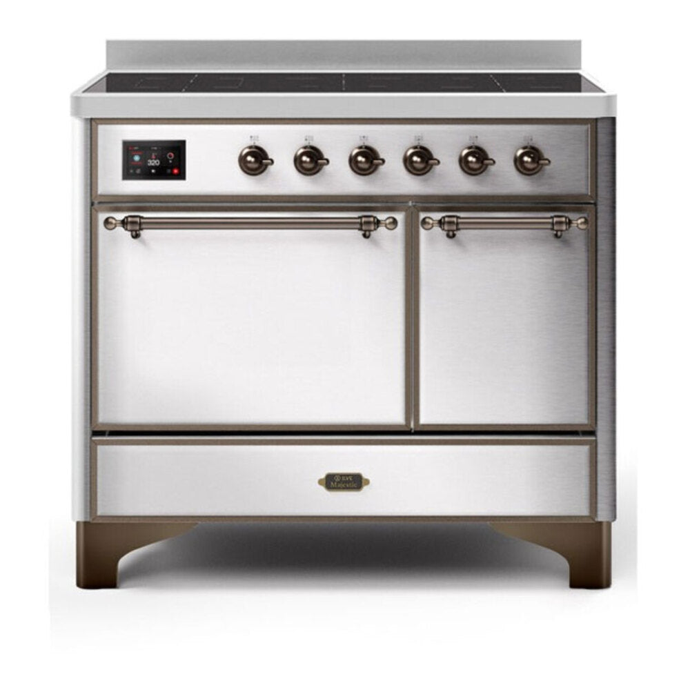ILVE Majestic II 40 inch Solid Door Induction Range Burnished Stainless Steel