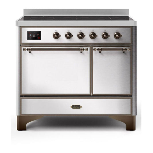 ILVE Majestic II 40" Stainless Steel Induction Range with 6 Elements Solid Door