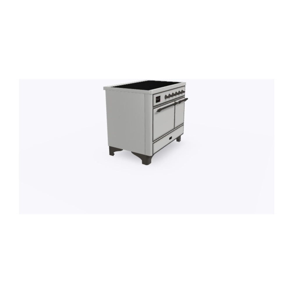 ILVE Majestic II 40 inch Solid Door Induction Range Burnished Stainless Steel