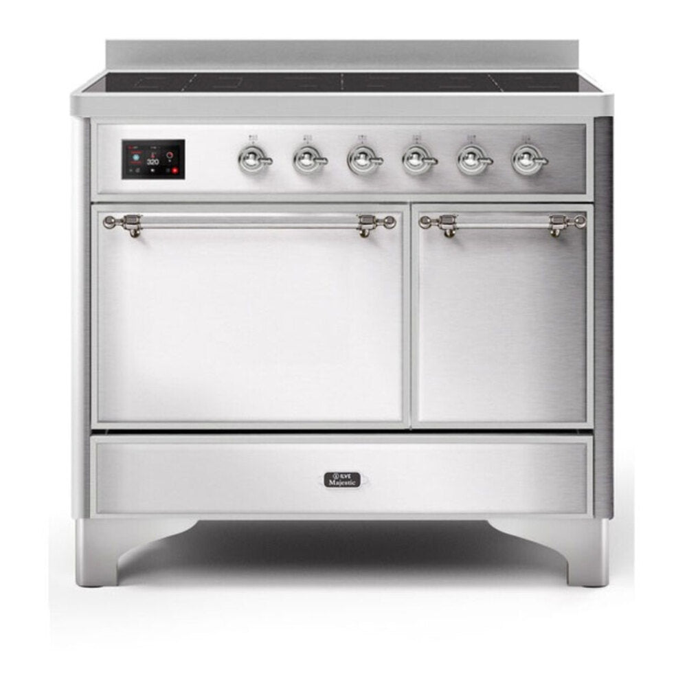 ILVE Majestic II 40 inch Solid Door Induction Range Chrome Stainless Steel