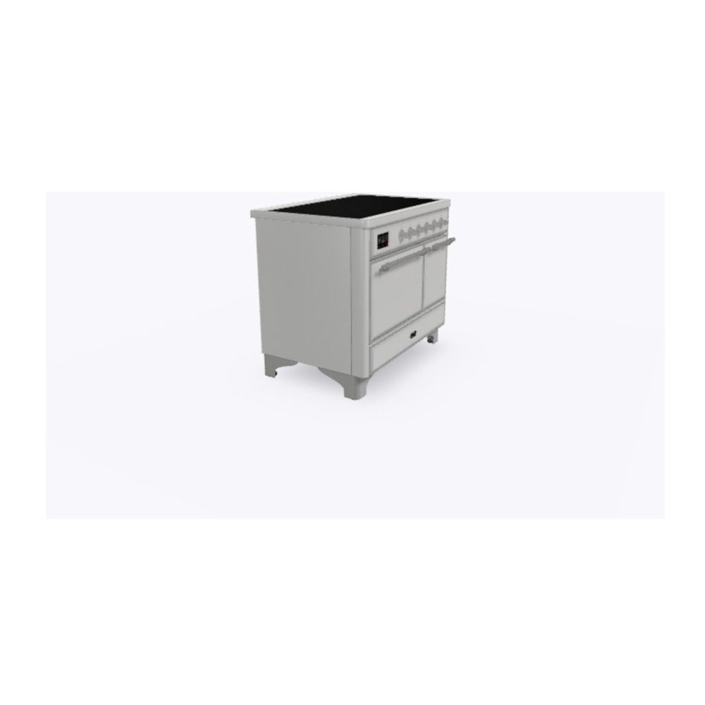 ILVE Majestic II 40 inch Solid Door Induction Range Chrome Stainless Steel