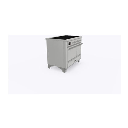 ILVE Majestic II 40 inch Solid Door Induction Range Chrome Stainless Steel