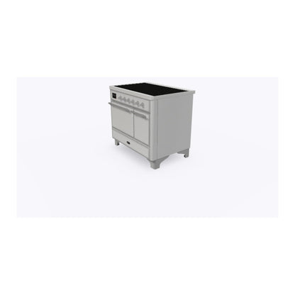 ILVE Majestic II 40 inch Solid Door Induction Range Chrome Stainless Steel