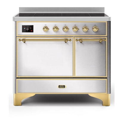 ILVE Majestic II 40 inch Solid Door Induction Range Brass Stainless Steel