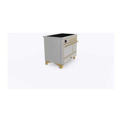ILVE Majestic II 40 inch Solid Door Induction Range Brass Stainless Steel