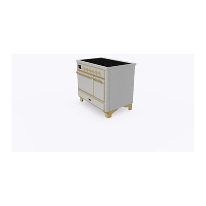 ILVE Majestic II 40 inch Solid Door Induction Range Brass Stainless Steel