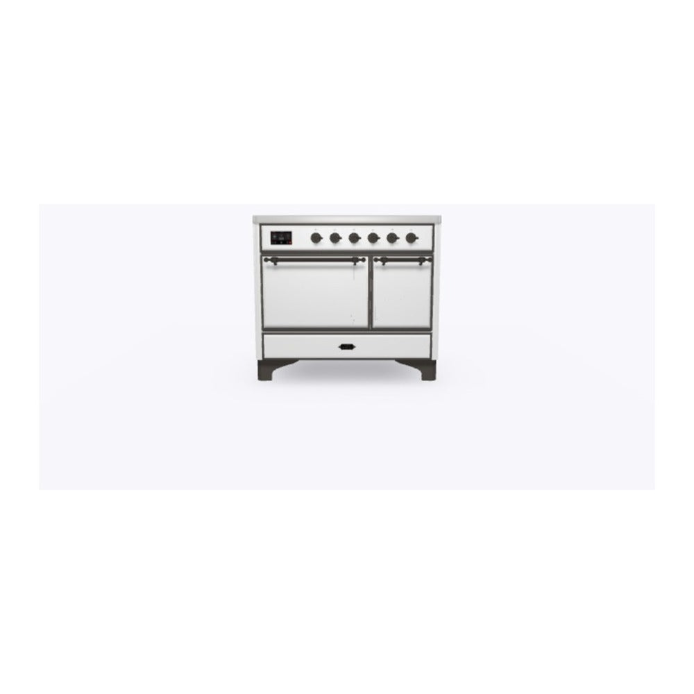 ILVE Majestic II 40 inch Solid Door Induction Range Burnished White