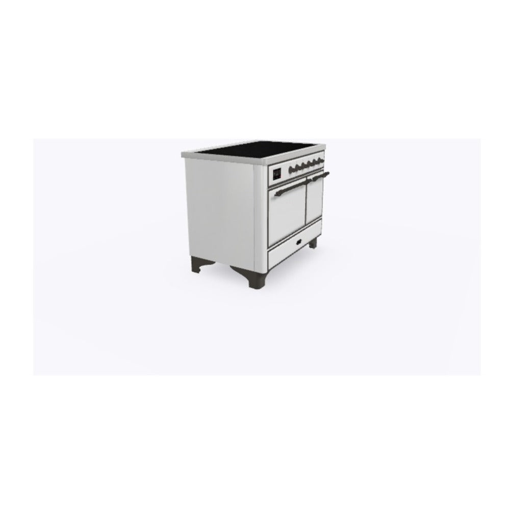 ILVE Majestic II 40 inch Solid Door Induction Range Burnished White