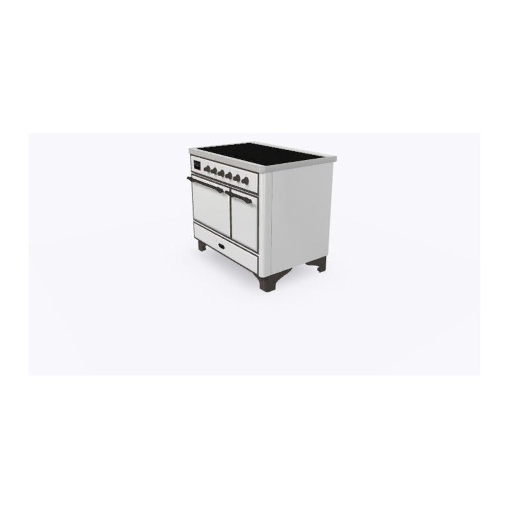 ILVE Majestic II 40 inch Solid Door Induction Range Burnished White