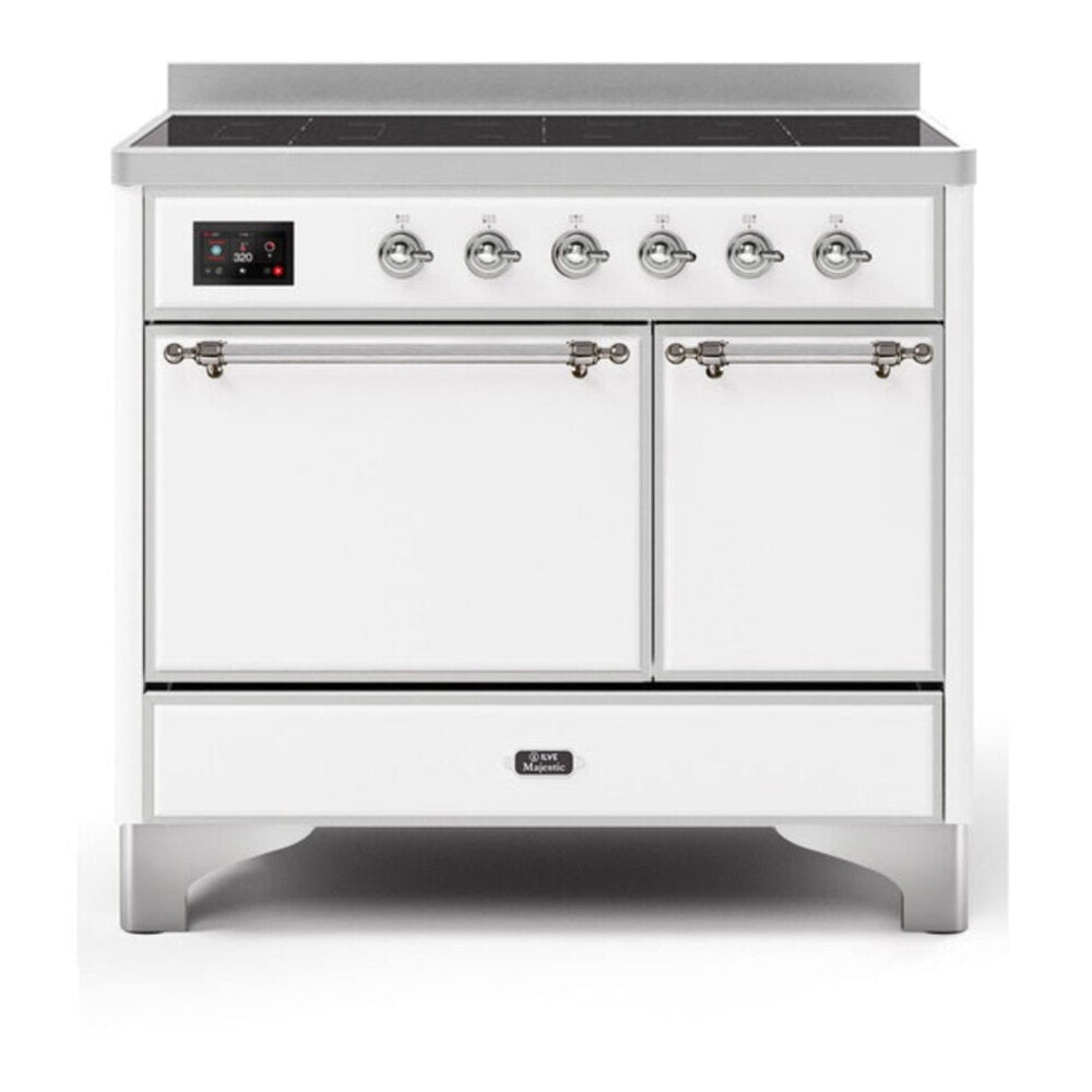 ILVE Majestic II 40 inch Solid Door Induction Range Chrome White