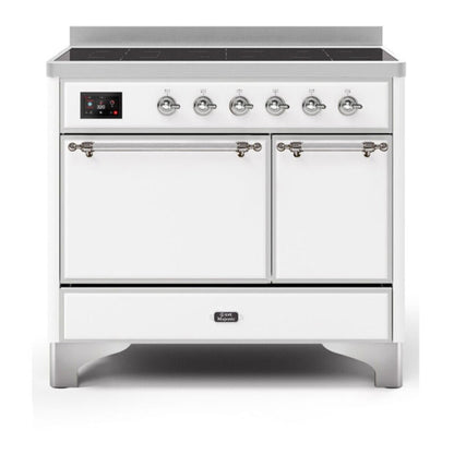 ILVE Majestic II 40 inch Solid Door Induction Range Chrome White